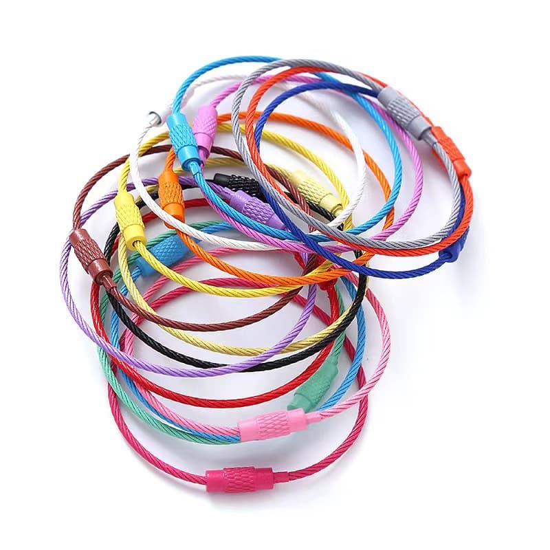 Spot color painted steel wire ring DIY key chain accessories cartoon metal key ring large bunch of key rings wholesale