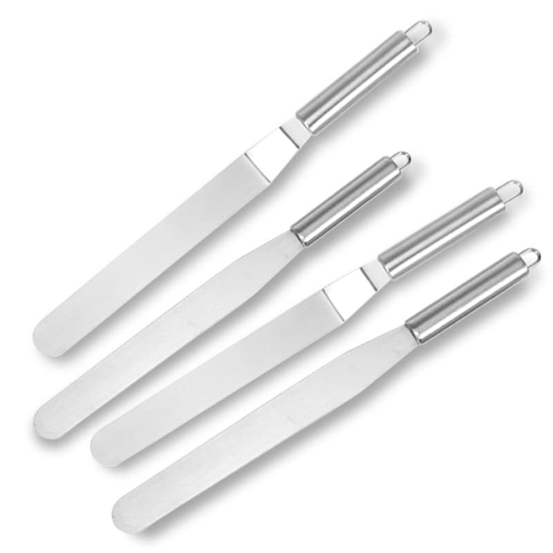 Oval Tube Handle Stainless Steel Butter Spatula Cake Knife Demoulding Knife 6 8 10 12inch Butter Baking Spatula
