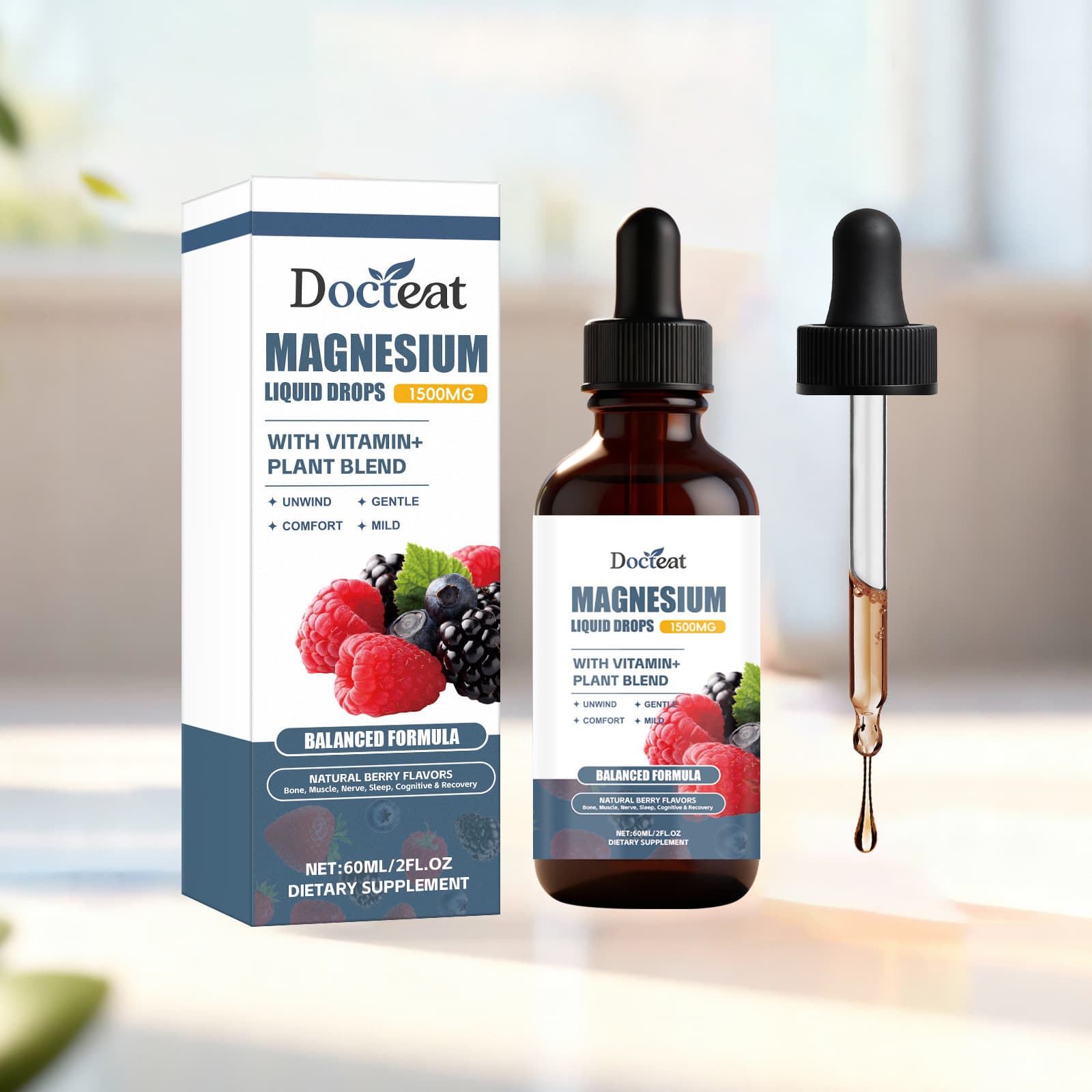 Overseas DOCTEAT Magnesium Complex Nutritional Supplement Drops Plant-Based Gentle Formula Daily Dietary Supplement