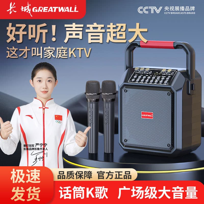 Great Wall V11 Bluetooth Speaker Portable Outdoor Square Dance Large Volume with Microphone Outdoor K Song Speaker