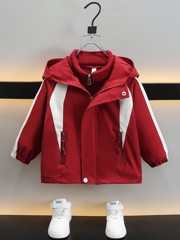 Boys' Autumn Windbreaker, Stylish and Handsome 3-in-1 Detachable Jacket for Little Boys, Outdoor Top Children's Wear