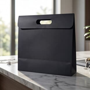 Black Cardstock Tote Bag Universal Grand Opening Gift Packaging Bag Business Paper Bag In Stock Fast Shipping Simple Tote