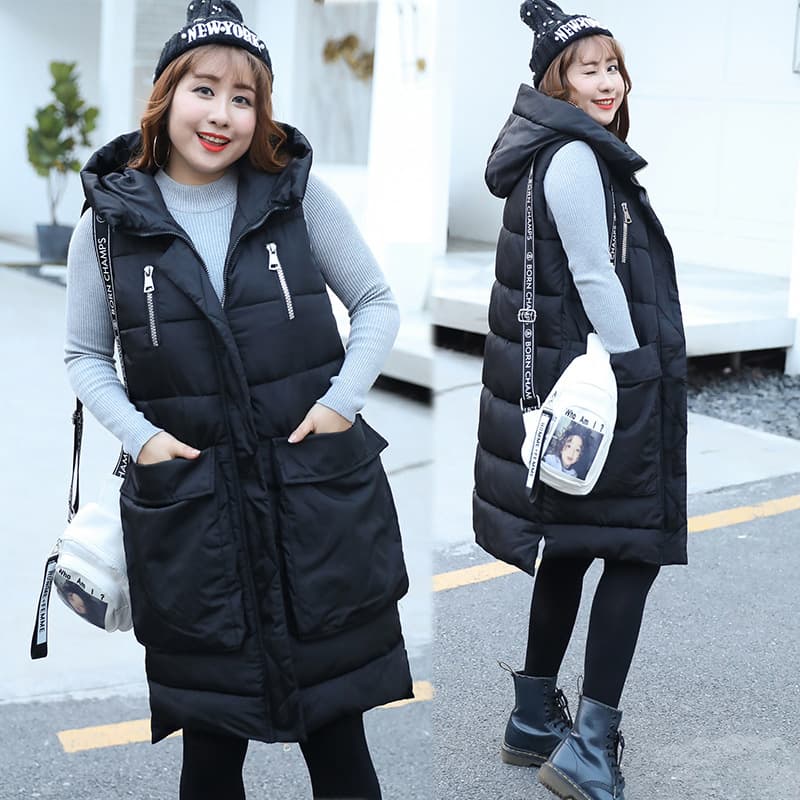 1626 Cotton Vest Black Pocket Women's Clothing Elegant Simple Fashionable Bust 150 Korean Style Plus Size for 300 Jin Wearable