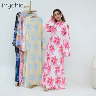 Ai Yirui Real Shot Direct Output, Flared Sleeve Plus Size Printed Colorful Dress 1332