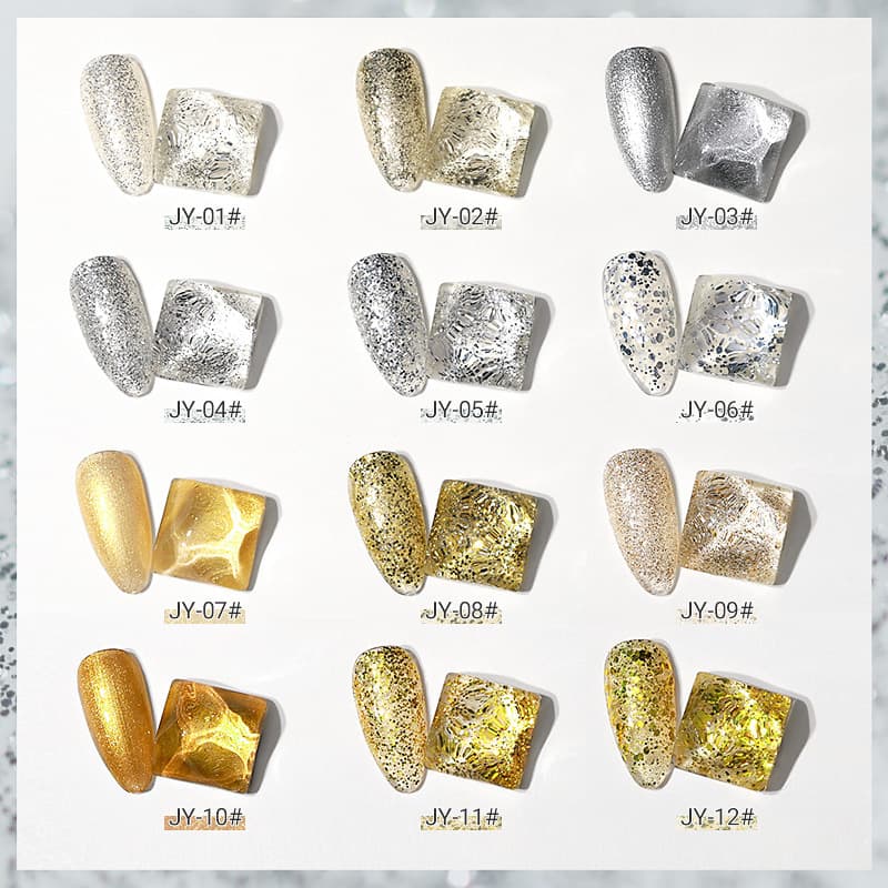2024 New Popular Color Bright Gold and Silver Flash Diamond Nail Polish Gel Manicure Sequins Removable Phototherapy Flash Diamond Barbie Gel