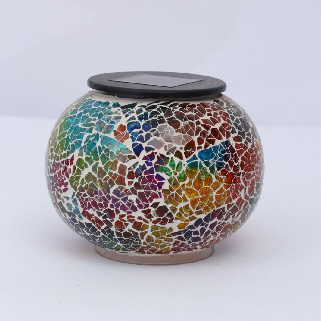 Lawn lamp solar glass jar lamp sunshine jar mosaic patch LED ornament holiday home holiday gift