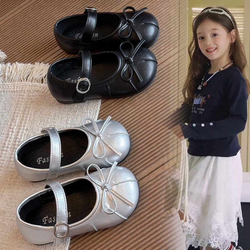 Children's leather shoes, girls' princess shoes, spring and autumn new soft-soled black performance shoes, non-slip single shoes, baby shoes