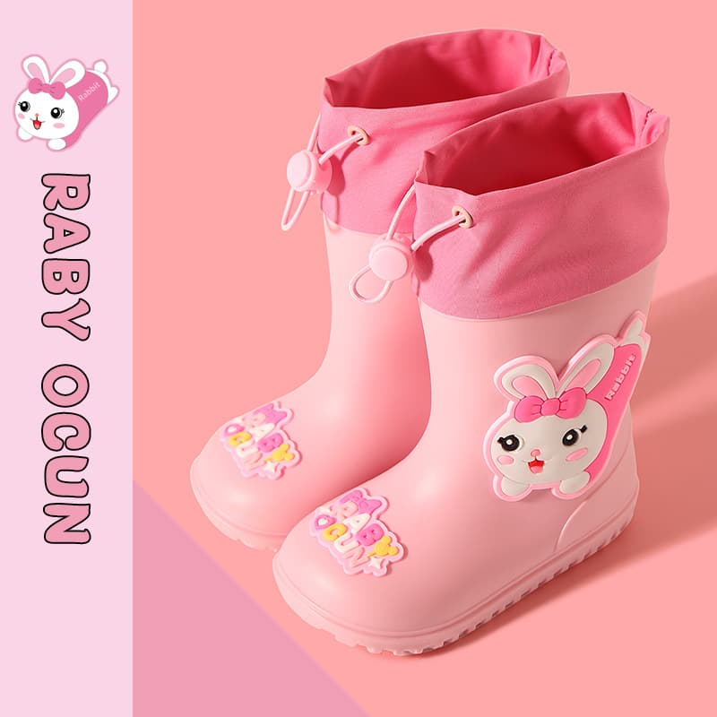 Cute Cartoon Children's Rain Boots, Waterproof Shoe Covers for Kindergarten Kids, Anti-slip Rain Boots for Medium and Large Children