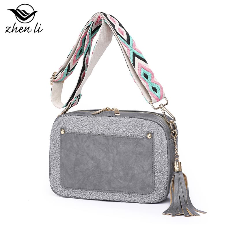 In Stock Women's Fashion Crossbody Bag 2024 New Ladies Bag Plush Winter Shoulder Bag