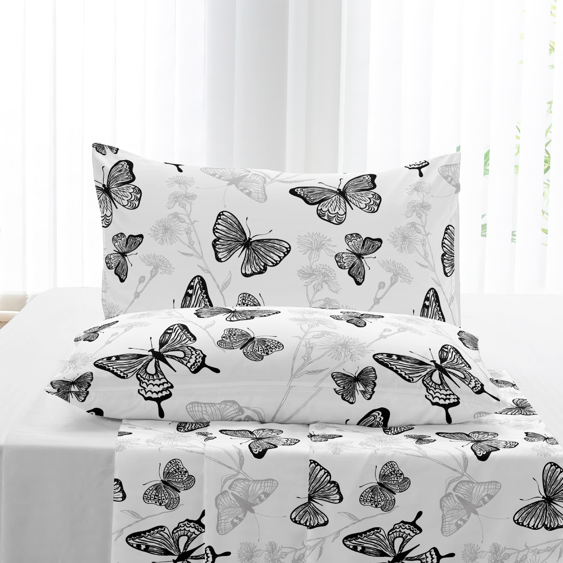 Nantong Source Factory Cross-border Trade Chemical Fiber Polyester Printed Pillowcase Pocket Pillowcase Bed Sheet Duvet Cover
