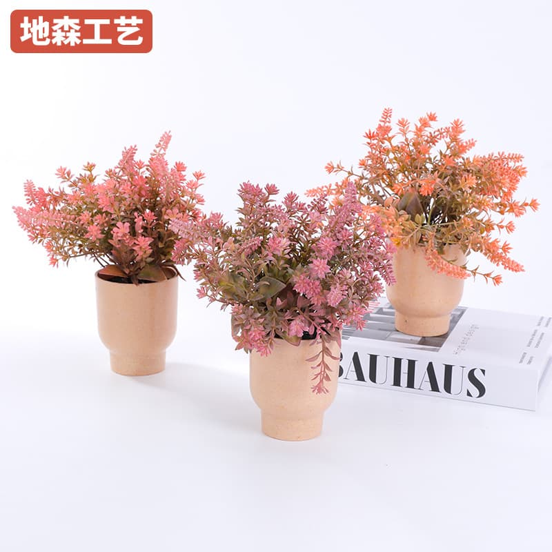 Cross-border hot selling simulated green plants small bonsai hall desktop decoration plant simulated flower ornaments succulent bonsai artificial flowers