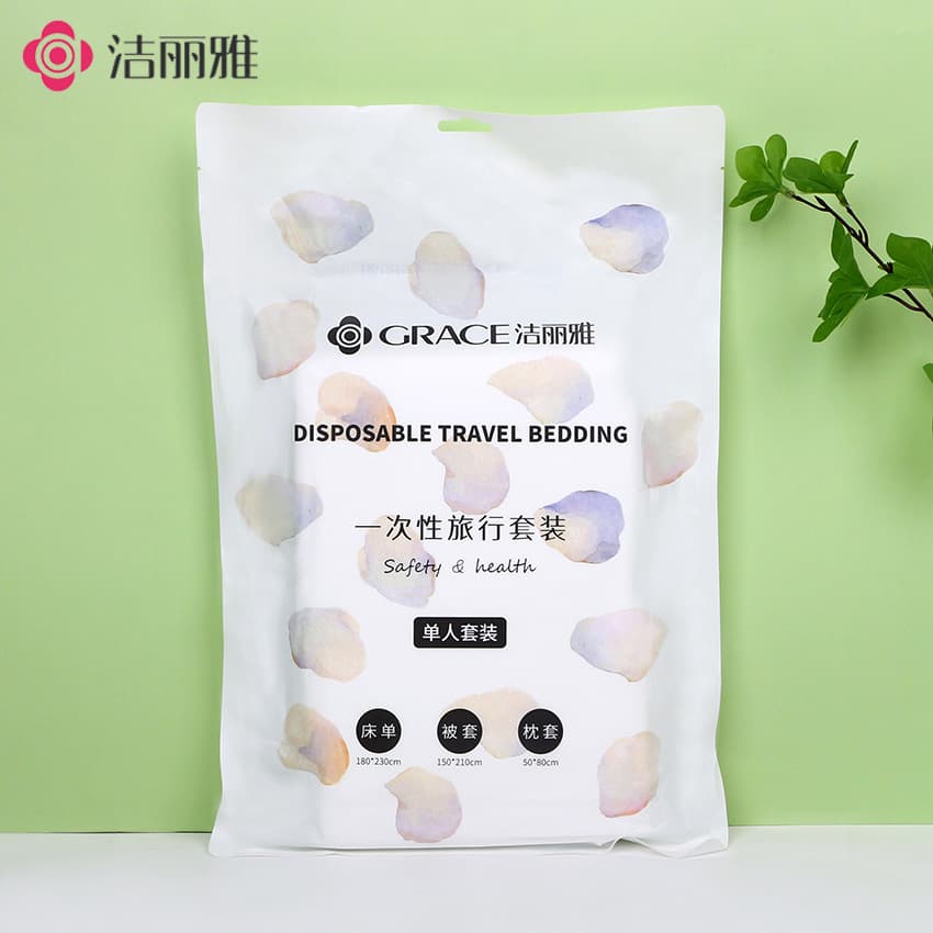 Grace Disposable Single/Double Travel Set, Portable Bed Sheet, Duvet Cover, and Pillowcase for Business Trips, Hotels, and Home Use