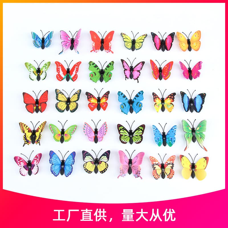 4cm Simulated 3D PVC Butterflies, Crystal Mud Accessories for Micro Landscape Decoration, Manufacturer of Artificial Butterflies