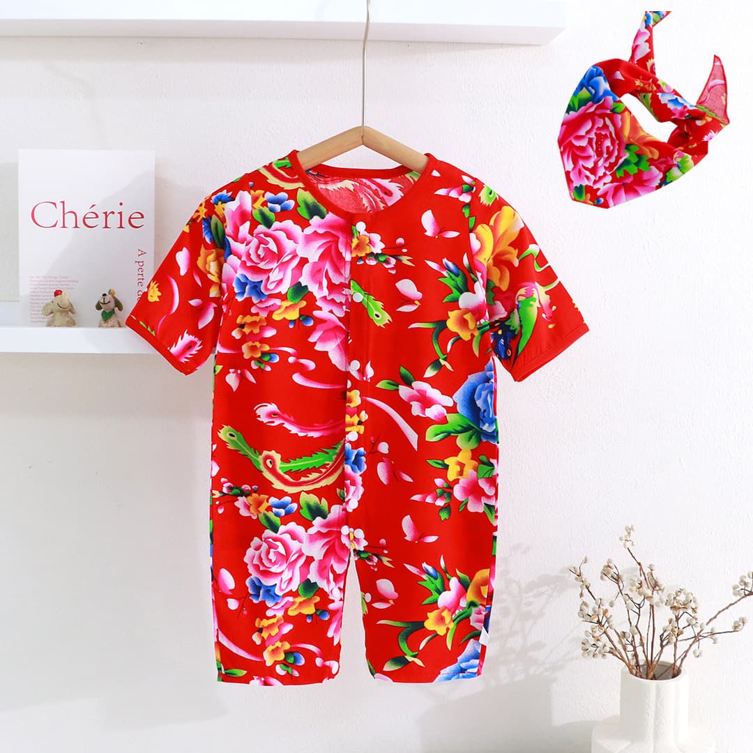 Baby Boys and Girls Silk Cotton Romper, Infant Bodysuit, New Summer Style, 0-1 Year, One-Piece Crotch Closure, H-style