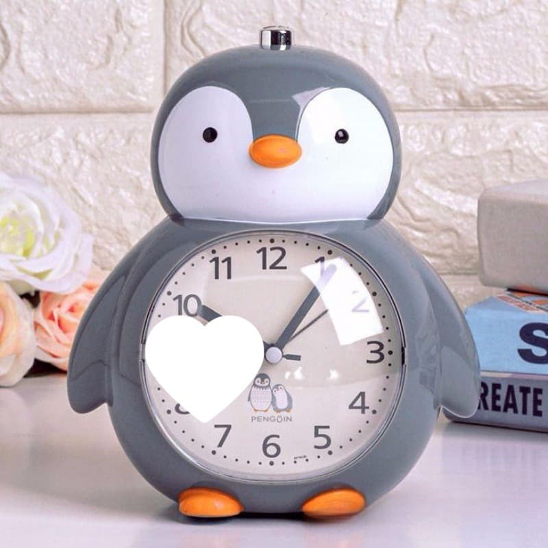 Little Penguin Student Cartoon Creative Silent Night Light Bedroom Headboard Talking Children's Music Multifunctional Alarm Clock