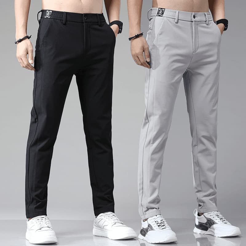 Summer Ultra-Thin Ice Silk Casual Pants for Men, Quick-Drying Trousers, Korean Style Trendy Straight-Leg Loose Fashion Versatile Long Pants