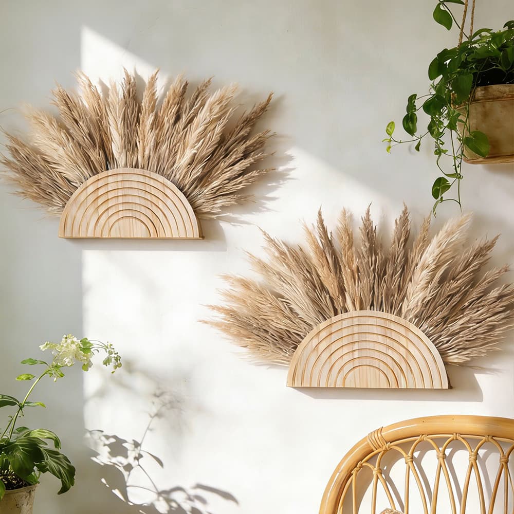 Bohemian Semi-Circle Creative Wall Flower Pot Shelf Wooden Craft Home Decor Wholesale