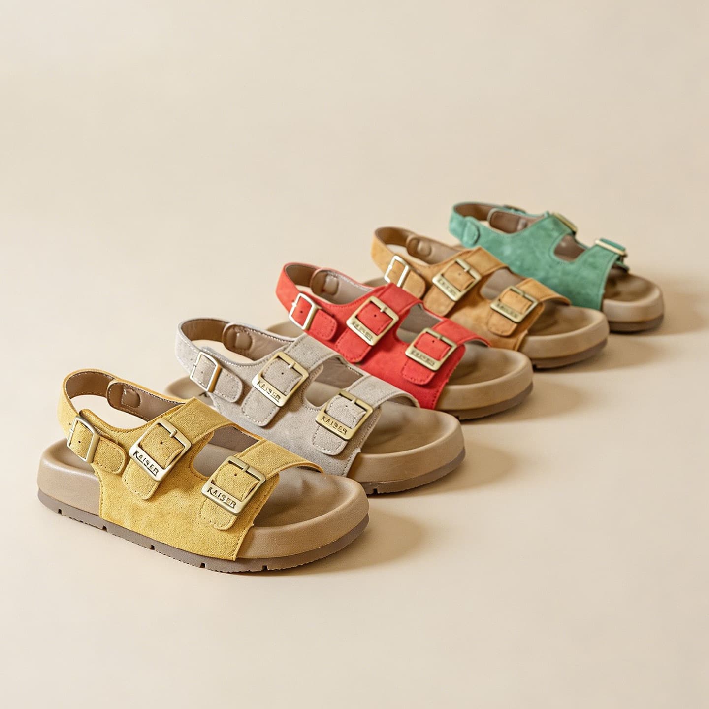 Full Genuine Leather Platform Thick Sole Birkenstock Shoes Women 2025 Summer New Style Velcro Retro Roman Sandals