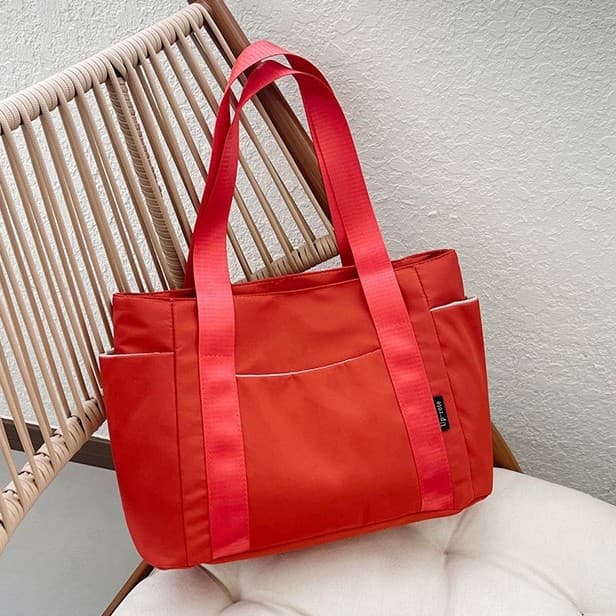2026 New Single-Shoulder Women's Bag Solid Color Tote Bag Casual Minimalist Mom Going-Out Bag Oxford Lazy Style Single-Shoulder Bag