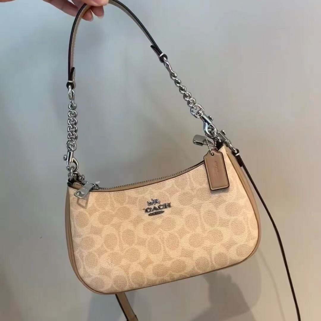 High version Ole 2026 new milk tea color classic presbyopic underarm bag single shoulder diagonal handbag mahjong bag for women