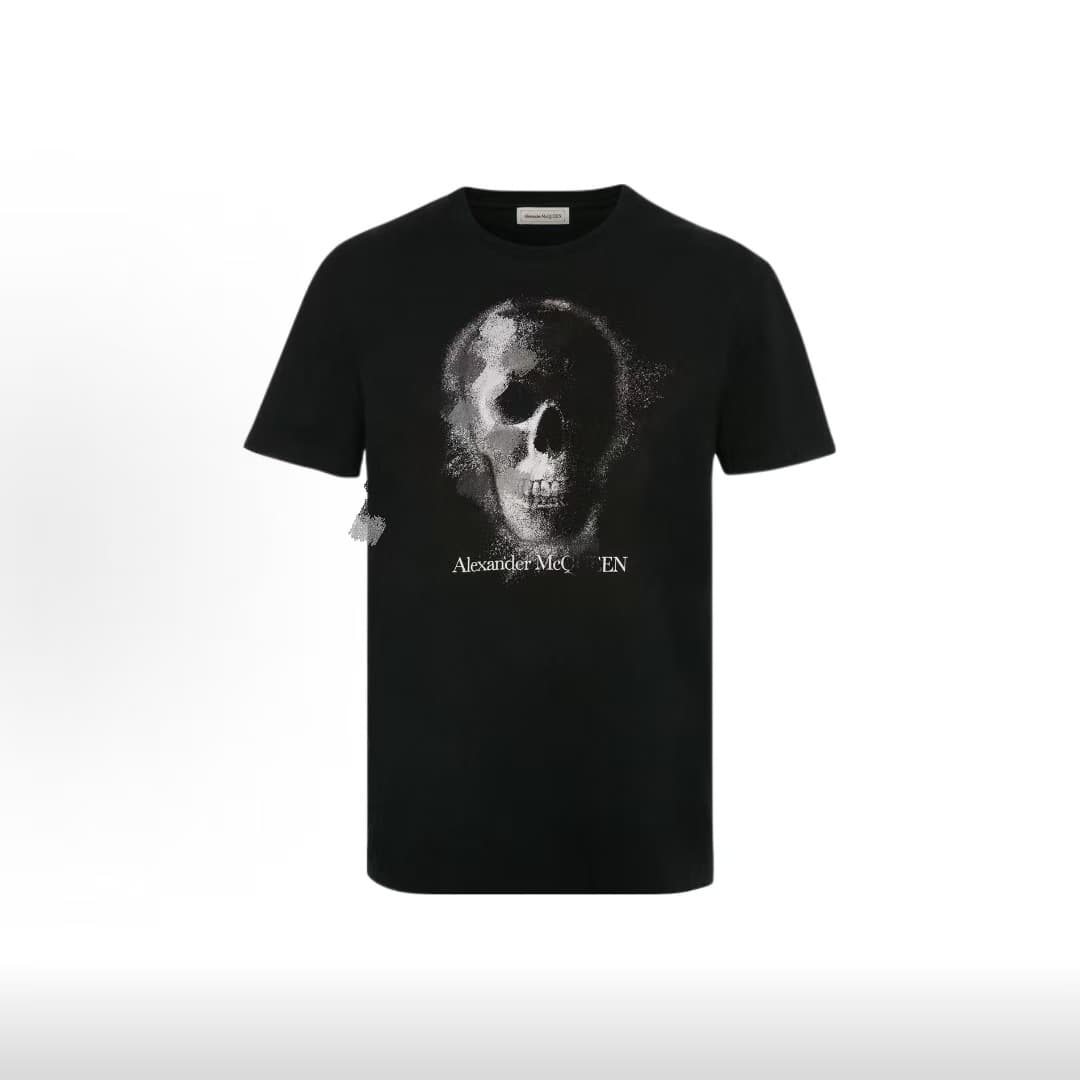 Alexander MK Cross-border Foreign Trade Skull Print Unisex New Round Neck T-shirt