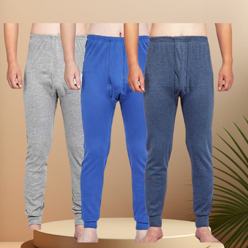 Men's thermal underwear, single piece, pure cotton, slim fit, warm pants, suitable for middle-aged and young men, thick cotton leggings, woolen trousers.