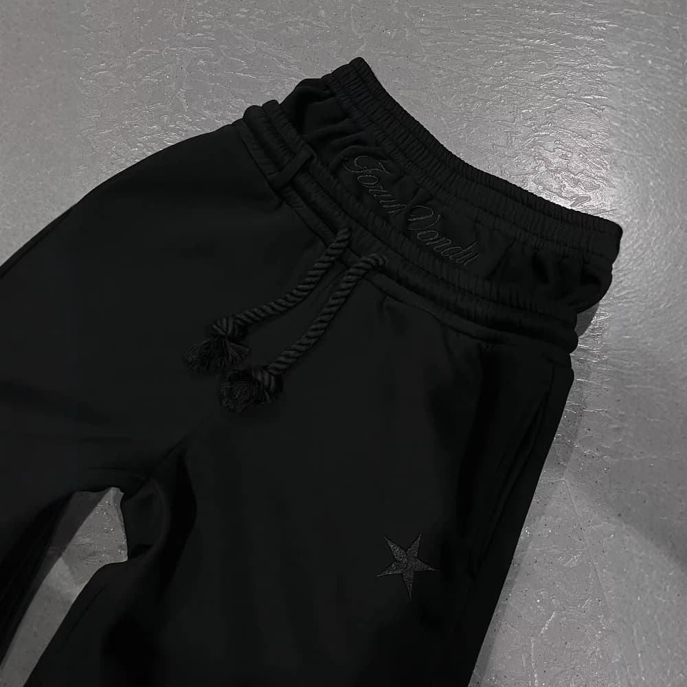Cross-border 2025 New Trendy Five-Pointed Star Print Series Youth Couple Casual Fake Two-Piece Wide-Leg Pants