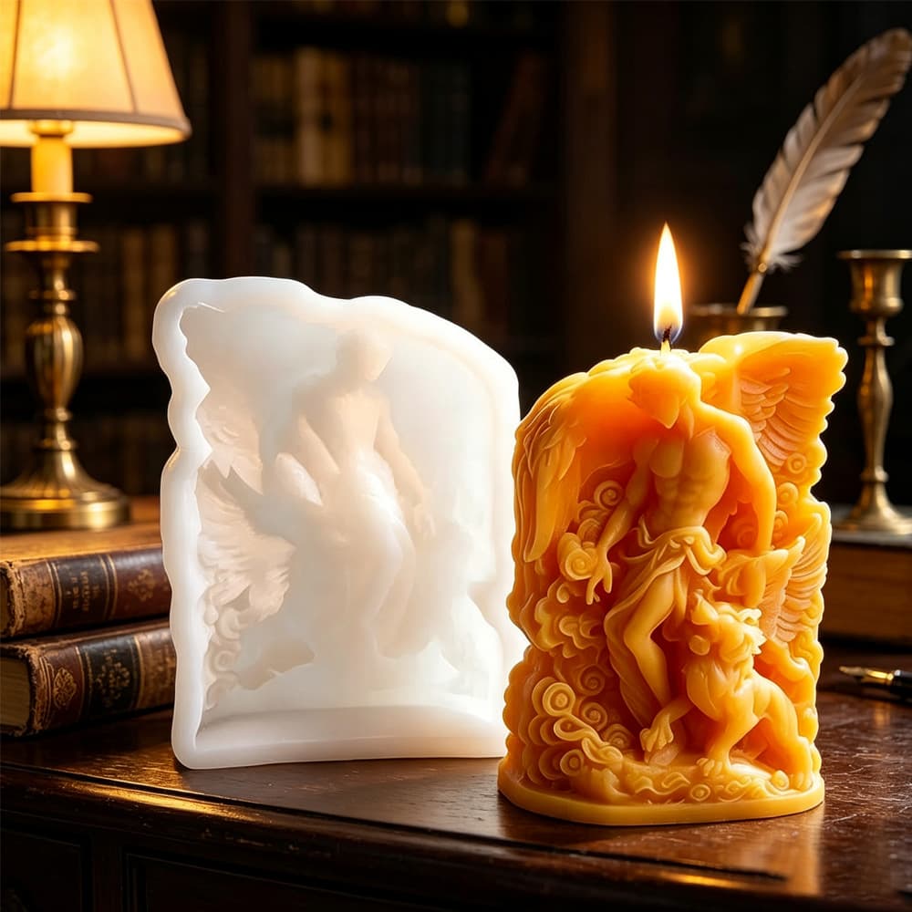 European Mythological Angel Lion 3D Scented Candle Mold Handmade Art Decoration Silicone Mold