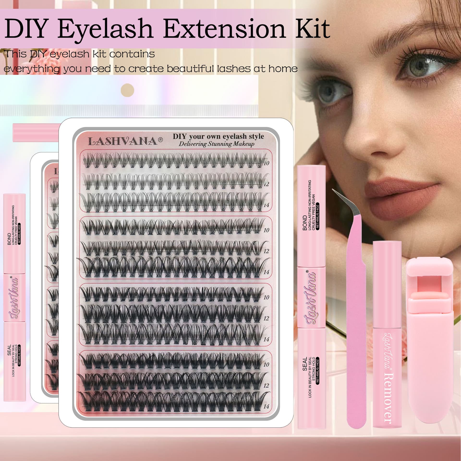 Cross-border Large Capacity False Eyelash Book Set Hot Selling New Style Influencer Same Style with Eyelash Curler Curling Flatness Wholesale