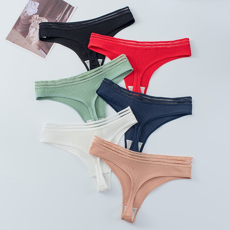 Cross-border Europe and America Sexy T-back Panties Women Low Waist Triangle Panties Yoga Sports Seamless Panties for Women