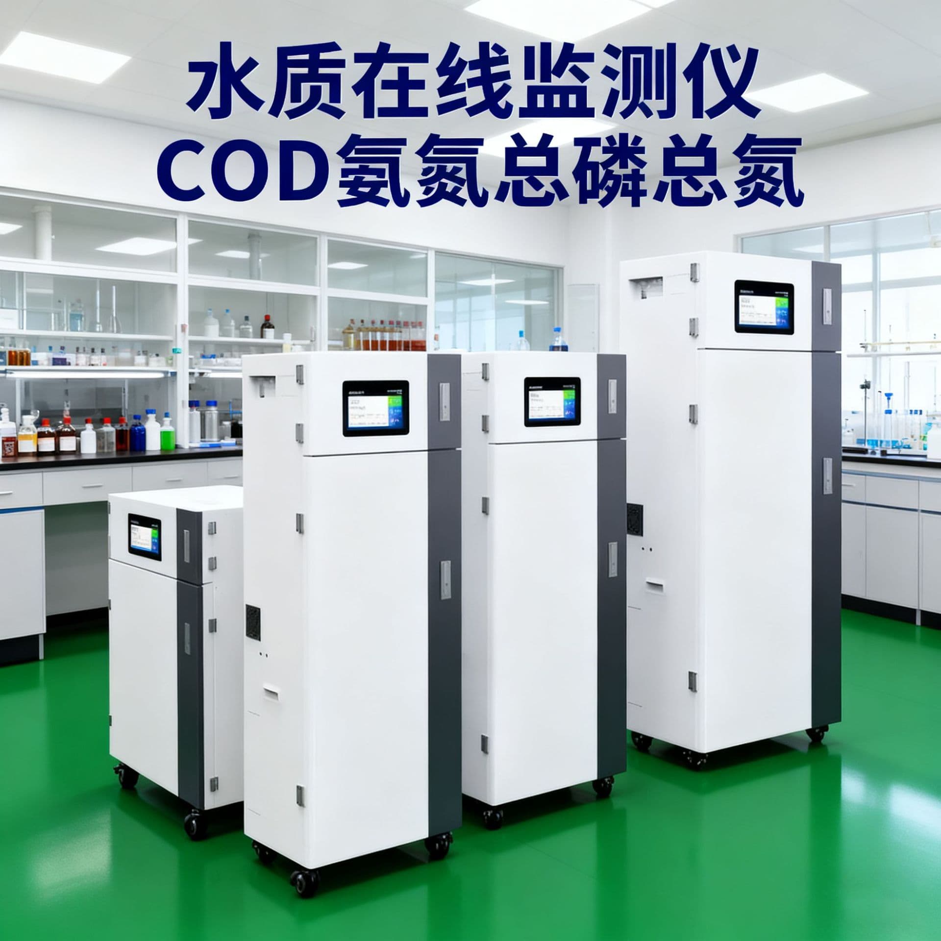 Online COD analyzer for multi-parameter monitoring of COD, ammonia nitrogen, total phosphorus, total nitrogen, heavy metals, and turbidity in swimming pool water.