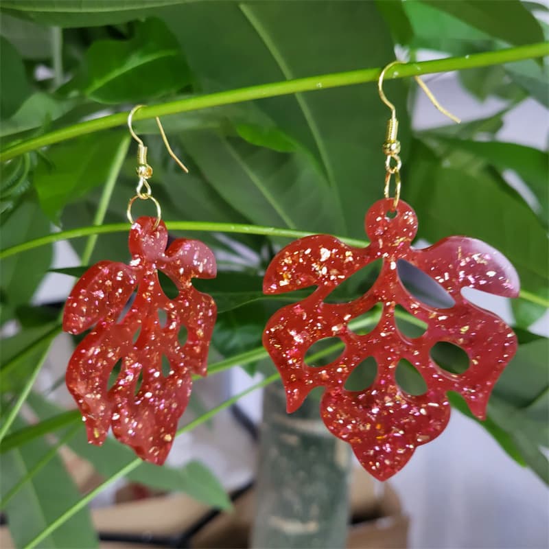 Z0073 Geometric Leaf Earring Mold, Crystal Resin Silicone Mold DIY Decoration Silicone Mold