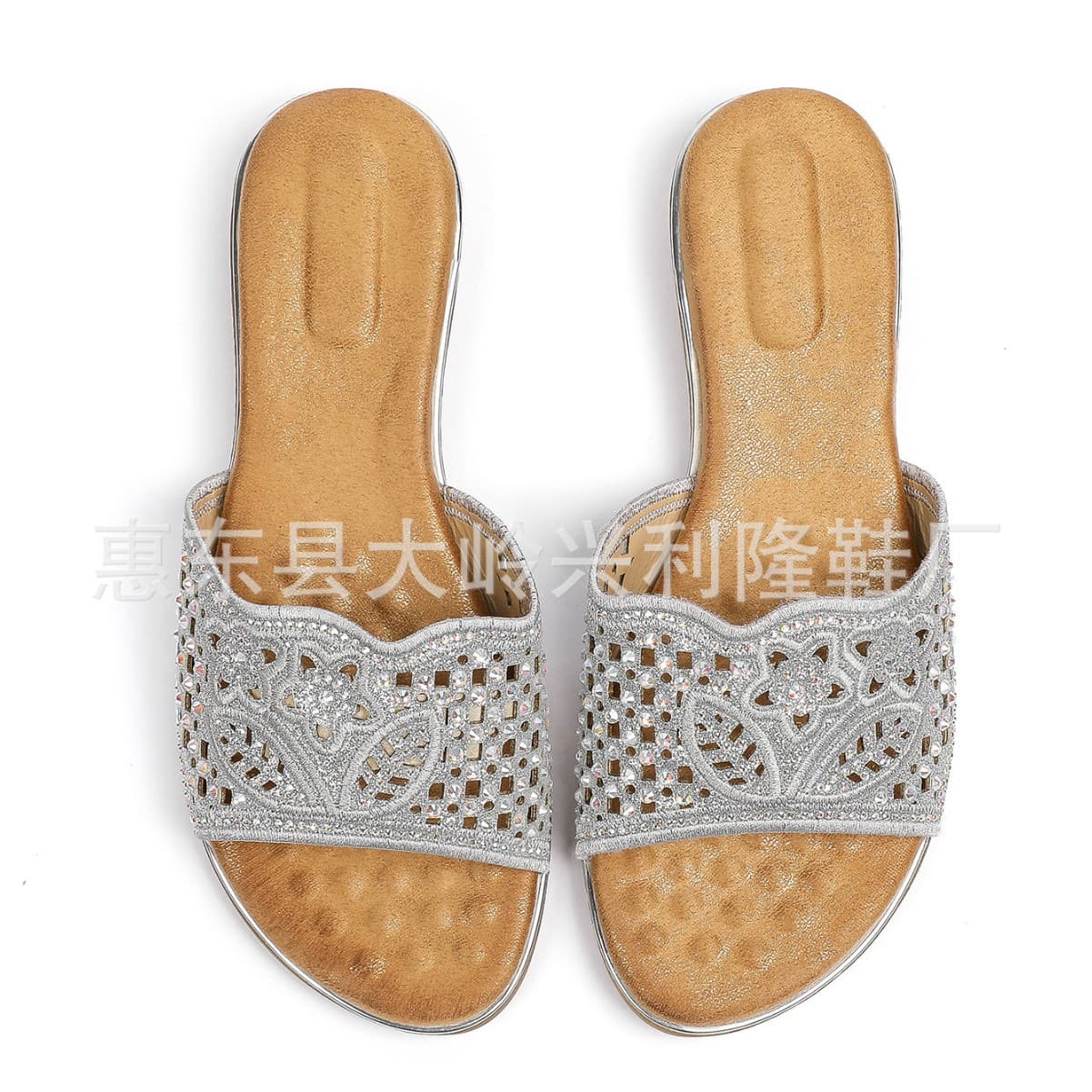 Fashionable Comfort Arch Rhinestone Hollow Flat Sandals