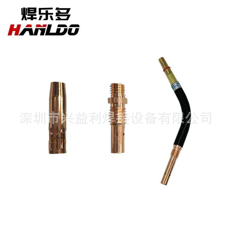 Hanleduo 200A Gas Welding Torch Accessories, Thickened Copper Protective Nozzle Cover, Coarse Thread Adapter with Fine Thread