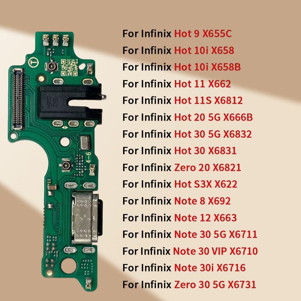 Compatible Transsion Charging Port Flex Cable USB X6820 Hot 8 X678 55 45 X6820 5G X689 12i