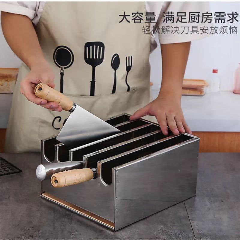 Stainless Steel Knife Holder with Lid Kitchen Organizer, Covered Knife Box for Hotel Commercial Use, Chef Knife Storage Rack