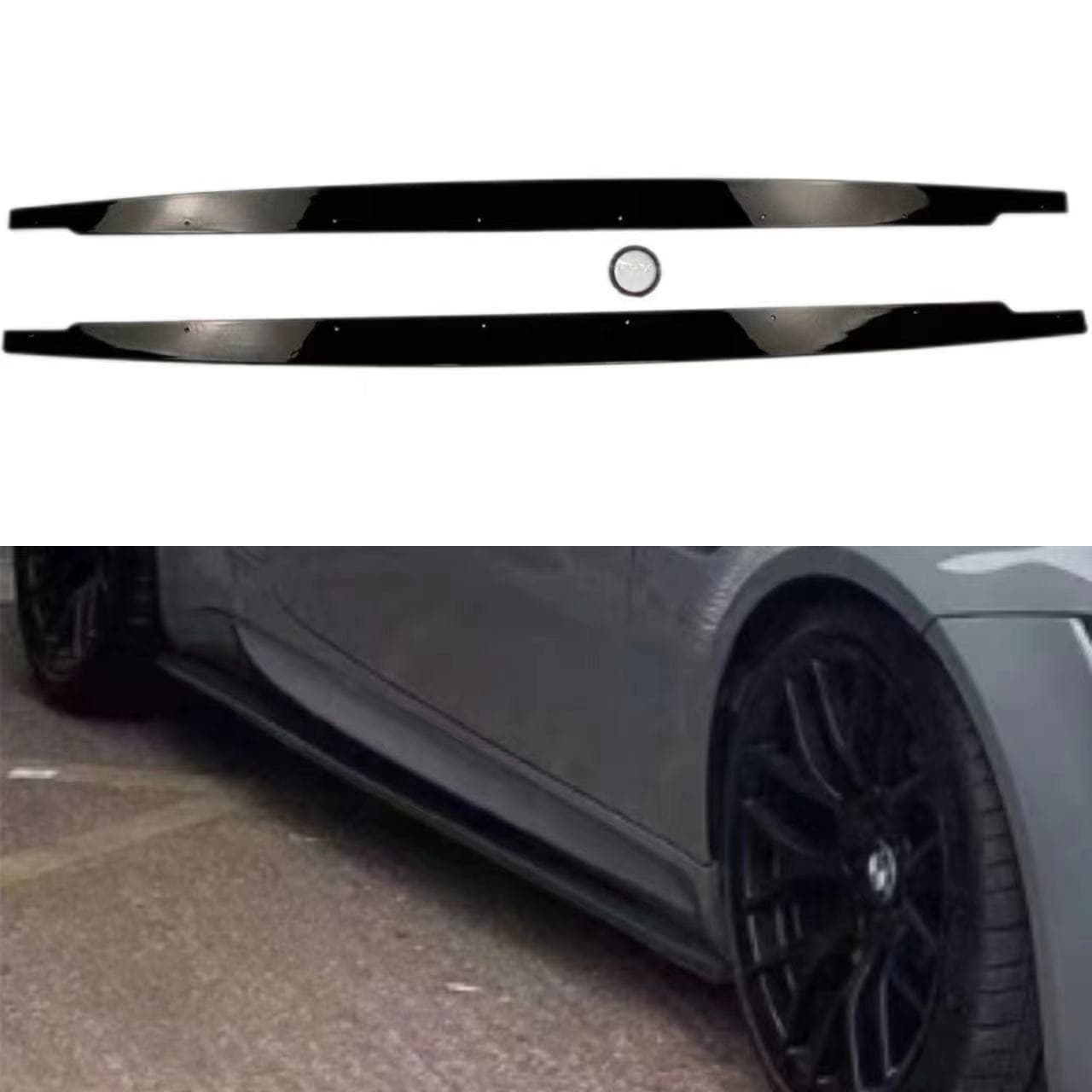 Suitable for 05-12 BMW 3 Series E90 MP side skirt modification bright black color side spoiler upgrade body kit