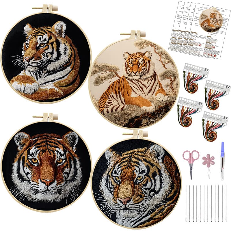 Original cross-border new product embroidery fox kit embroidery handmade DIY materials gifts gifts children's home handicrafts