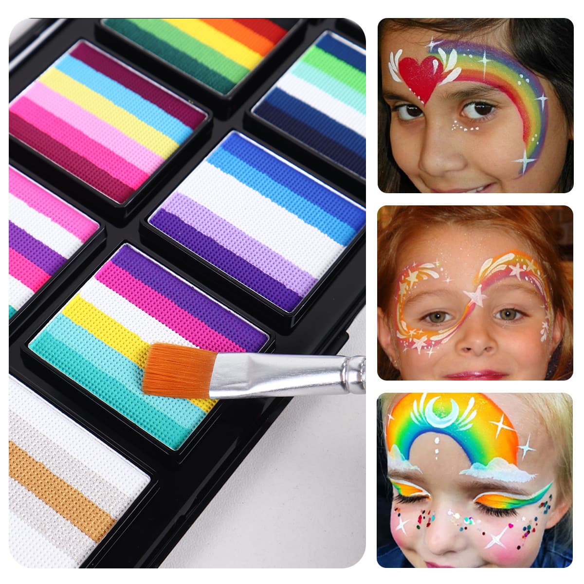 10-Color Water-Based Face Painting Kit, Body Art Tool Set, Water-Soluble Face Paint