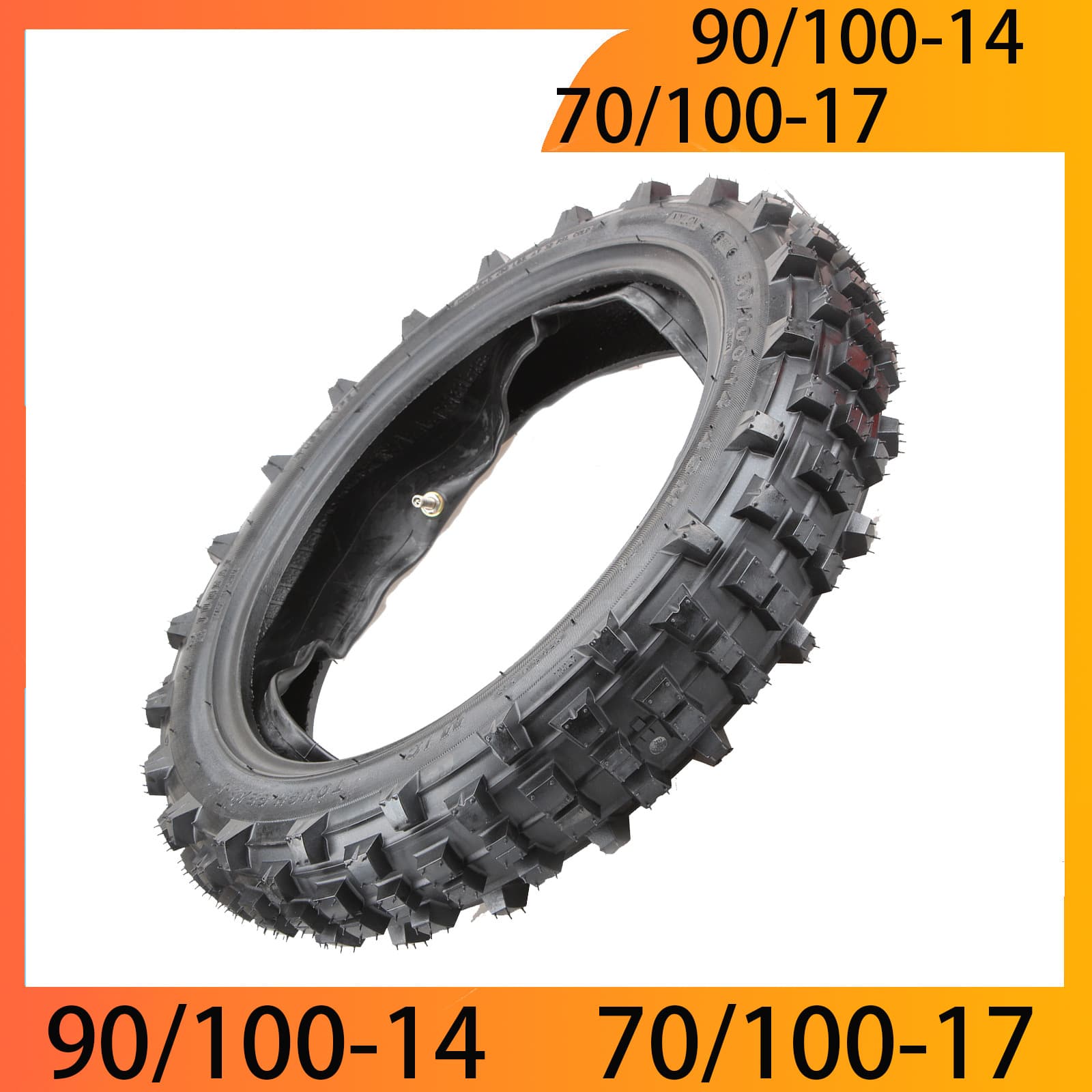 Off-Road Motorcycle Small Racing Parts, Front 70/100-17 Rear 90/100-14 Inch Tires, Inner Tube