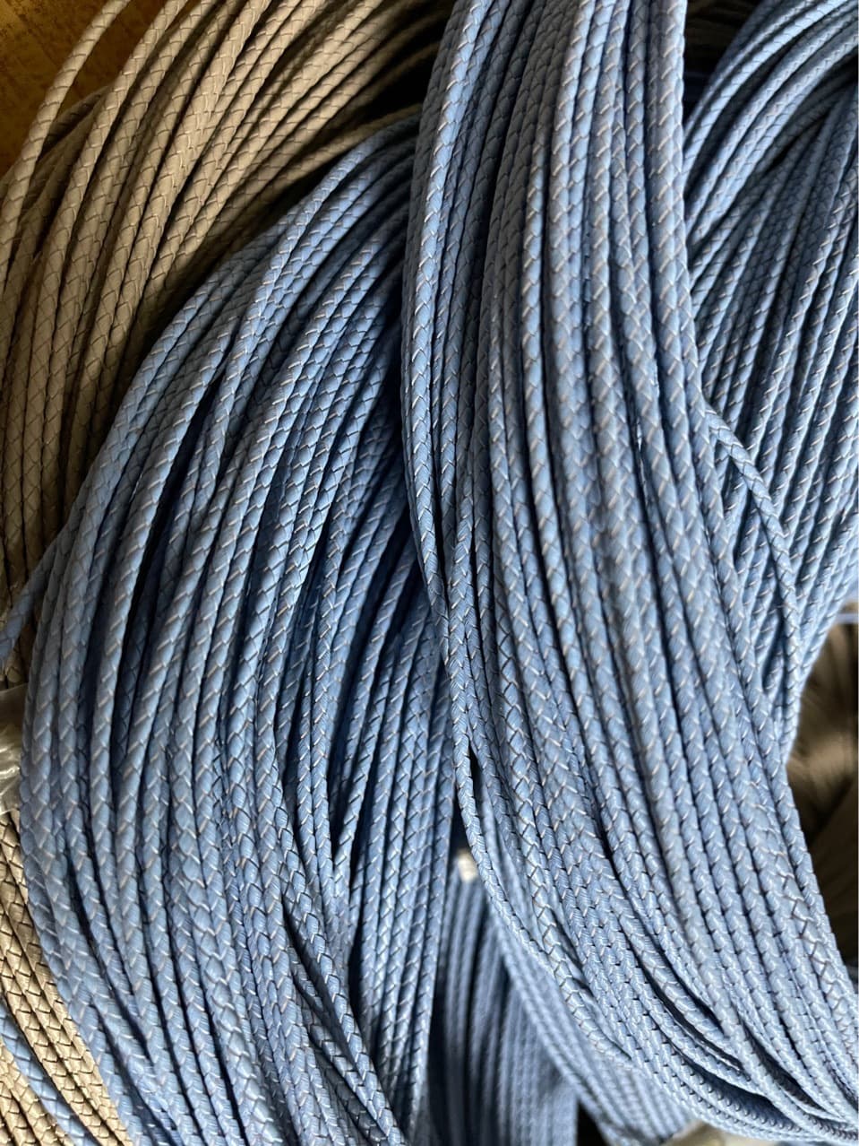 Genuine leather steel wire braided rope