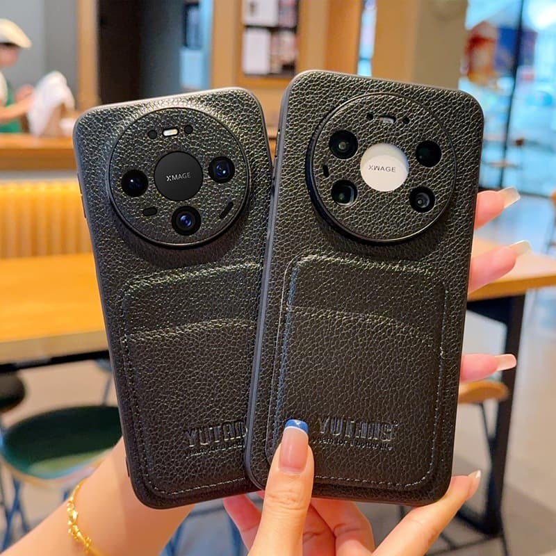Suitable for Huawei mate80 litchi pattern card phone case Huawei mate60/70/70air plain leather protective cover