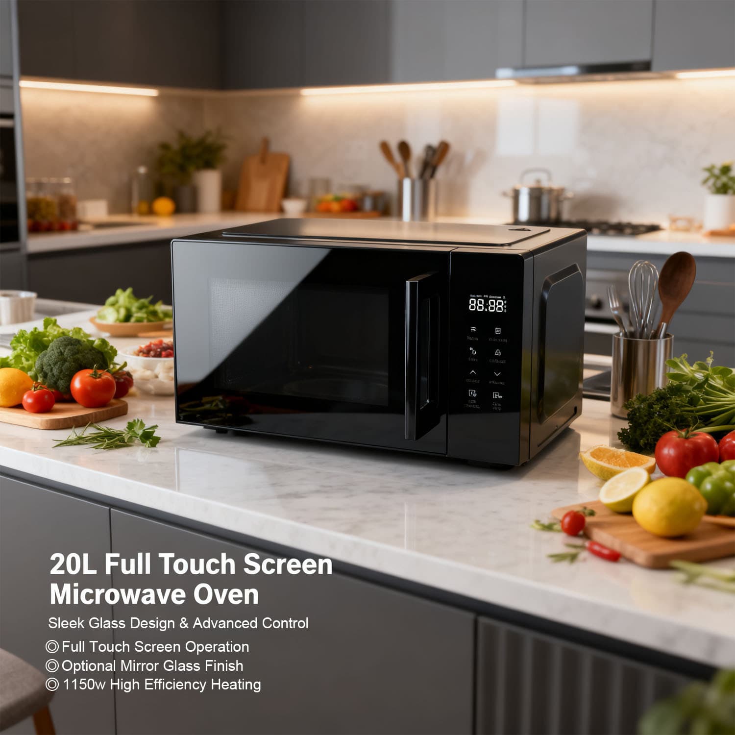 Cross-border European and British standard 20L microwave oven for home office hot meals fast light wave turntable visual microwave oven