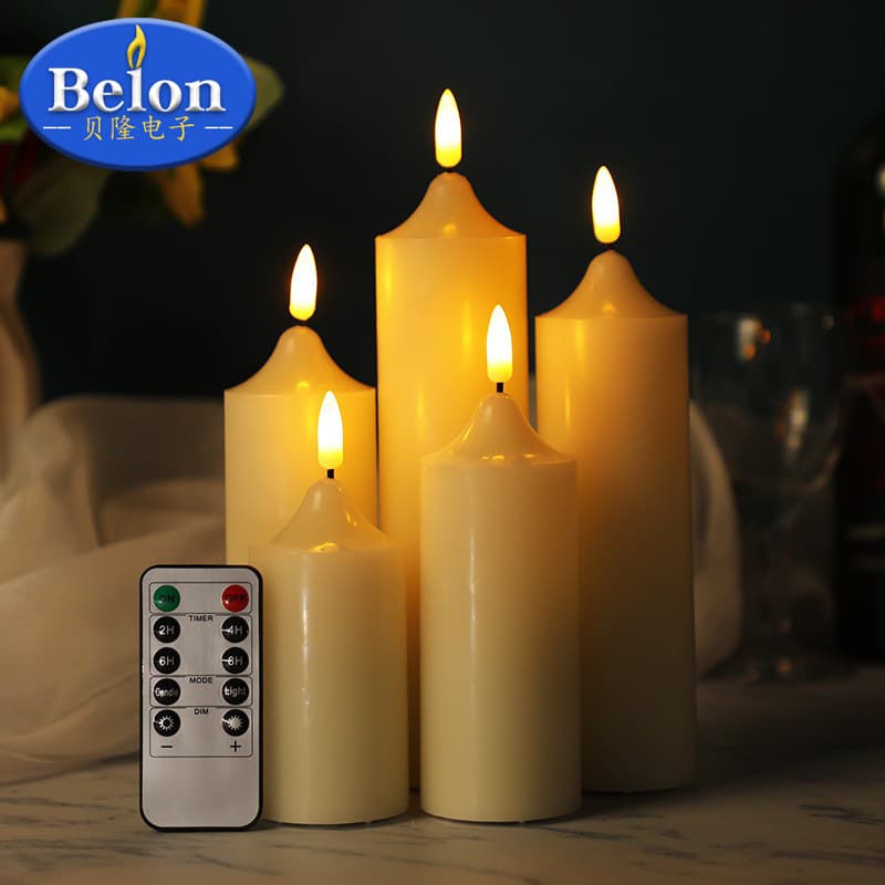 LED bullet-shaped pointed electronic candle lamp romantic scene decoration prop party gathering slender candle
