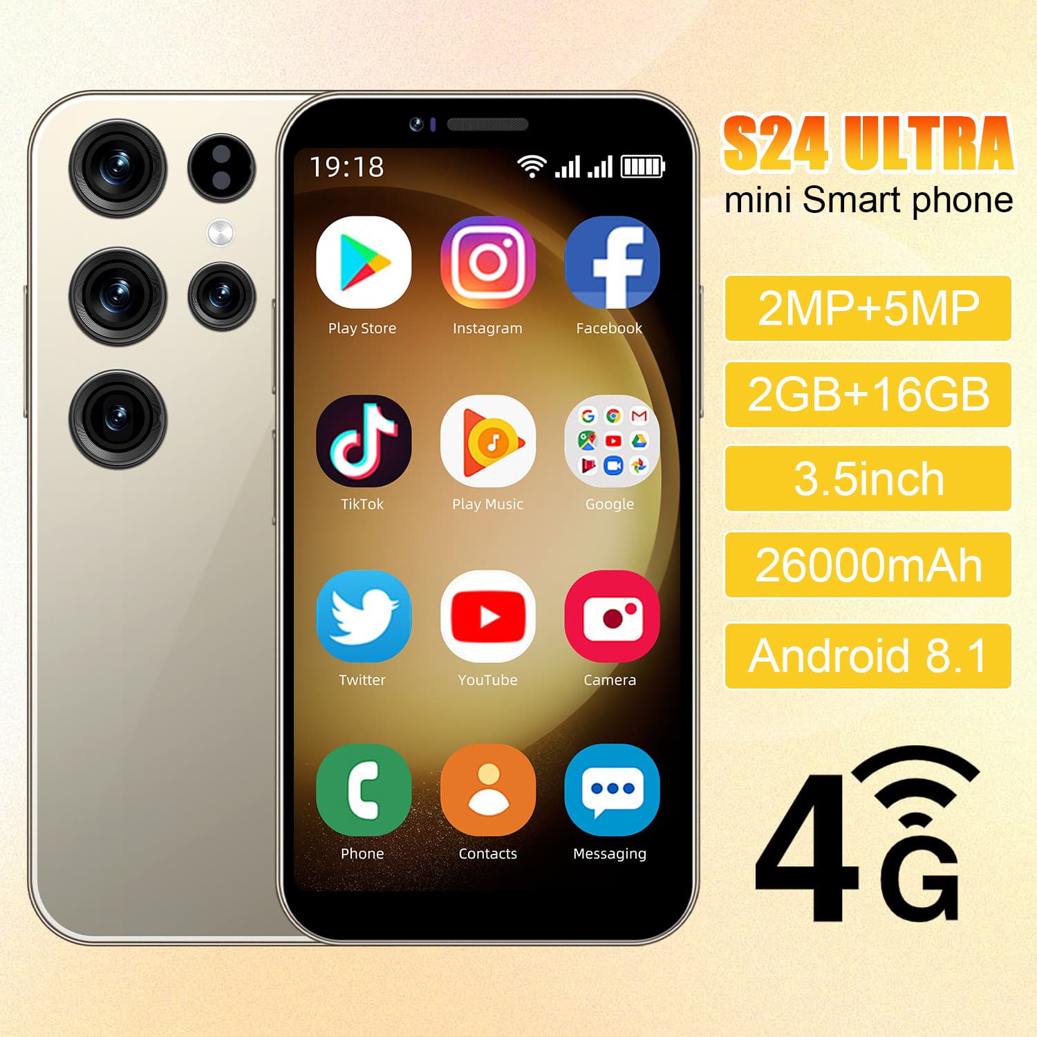 Cross-border Mini S24 Ultra Smartphone Pocket Android System Backup Phone E-commerce TK Dropshipping Temu