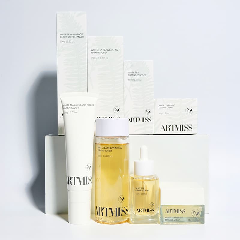 White Tea Skincare Series 4-Piece Set TikTok English Packaging Wholesale Skin Care for Men And Women Neutral And Mixed Skin Types