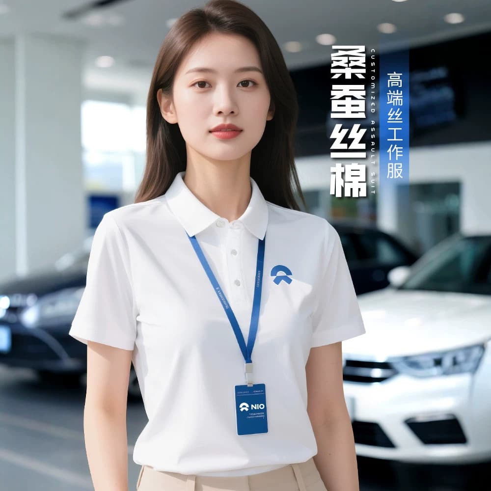 High-end Mulberry Silk Cotton Custom Workwear Polo Shirt T-Shirt Short Sleeve Turn-down Collar Corporate Culture Advertising Shirt for Management