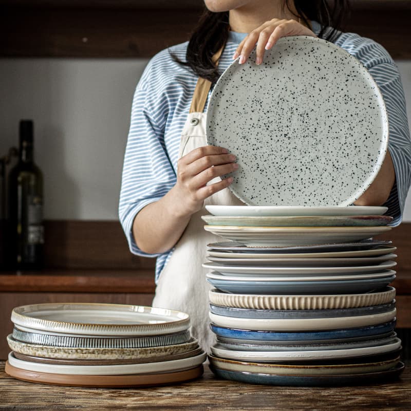 High-Appearance Steak Plate Ceramic Dish Shallow Plate Household Western Food Plate Round Dinner Plate Large Plate Creative Tray Wholesale