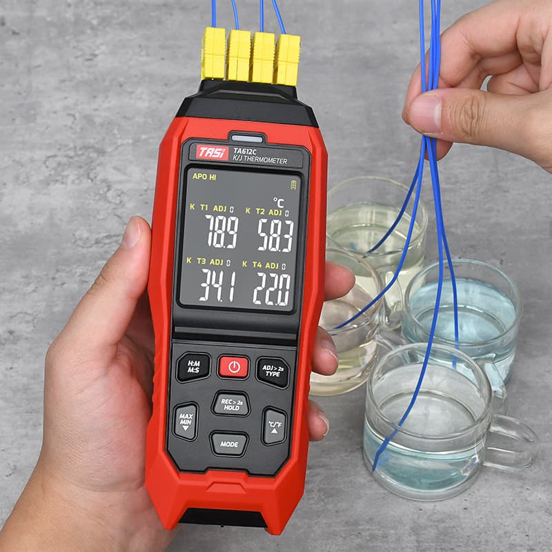 TASI TA612C Four-Channel Contact Thermometer for Mold Surface Thermocouple Temperature Measurement