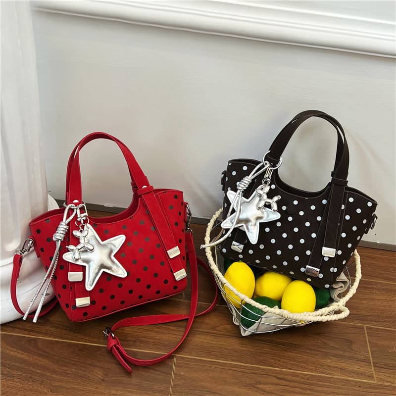 Korean-style Polka Dot Handbag for Women 2026 Summer New Simple Commuter High-quality Shoulder Crossbody Bag